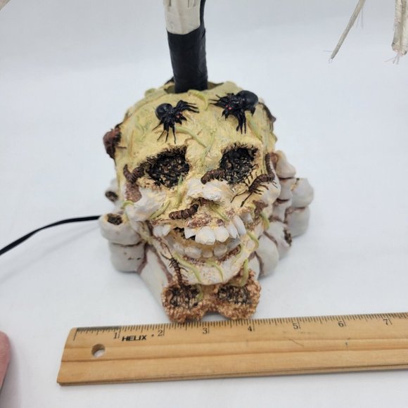 Vtg Puleo Tree Co Halloween Haunted Tree And Skull W/ Bugs Fiber Optic Electric - Picture 9 of 13